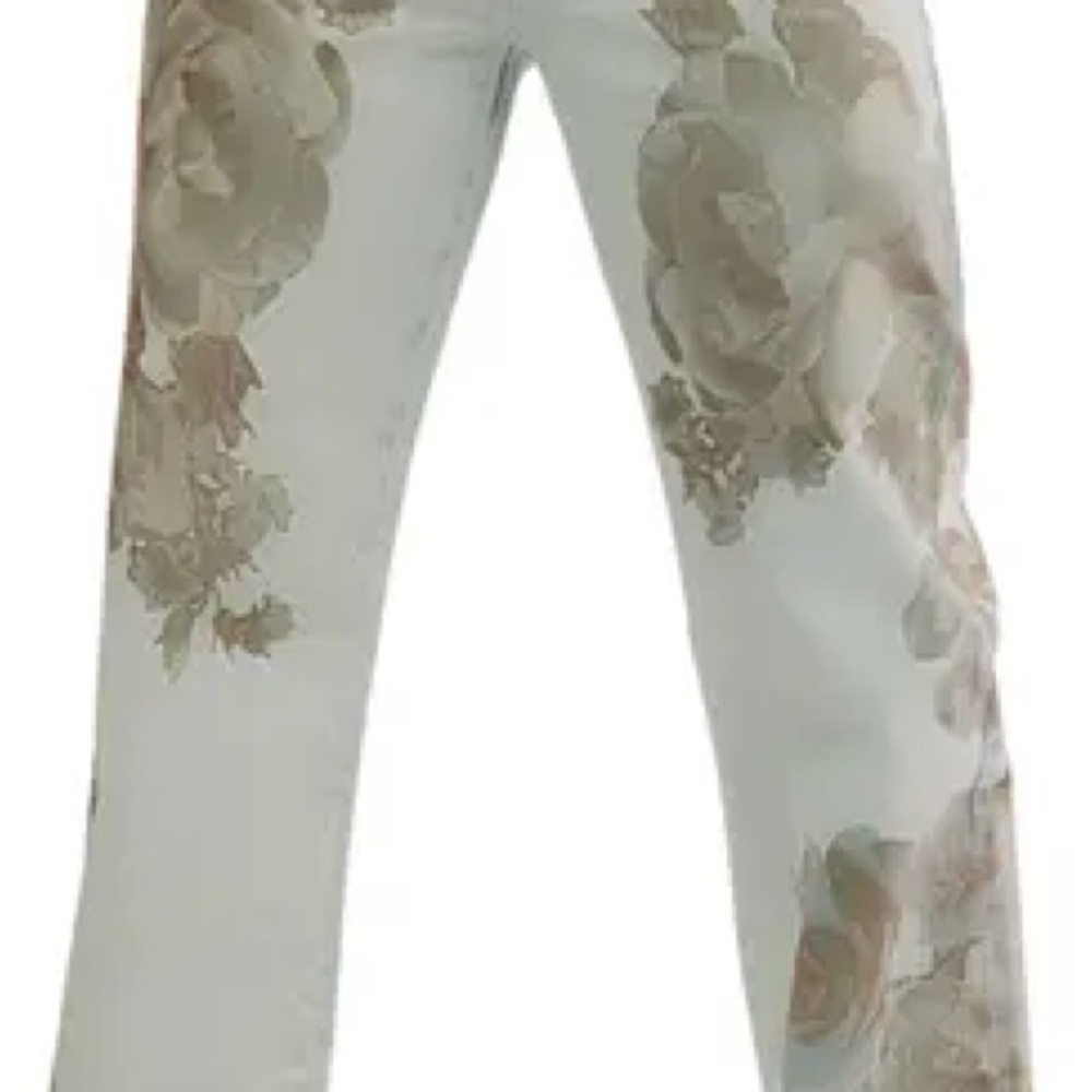 We the Free Tinsley Baggy High Rise Straight Leg  Floral Jeans NWT size 26 - Picture 3 of 6